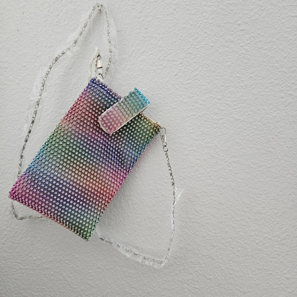 Olivia Miller Rainbow Rhinestones Cami Phone Crossbody Bag
